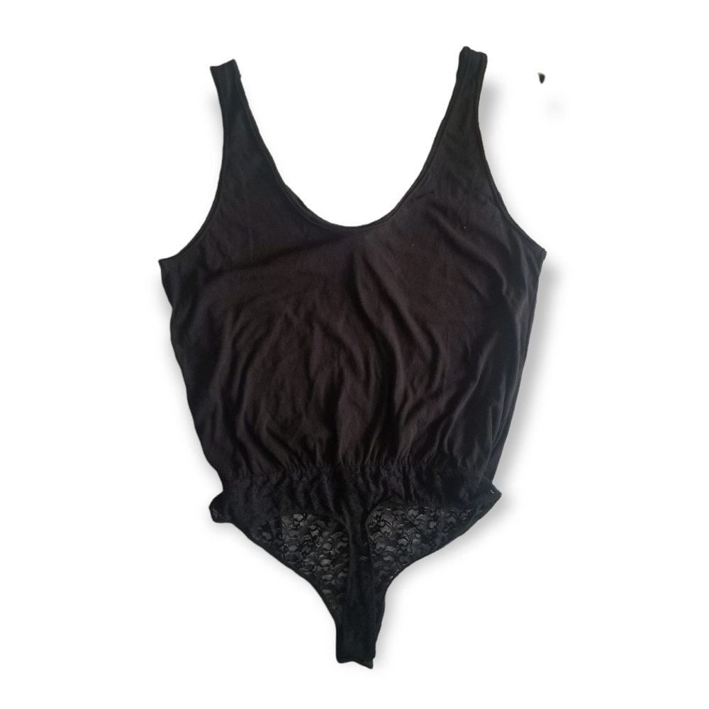 Free People Black Sydney Bodysuit Tank Lace Large - Picture 8 of 15